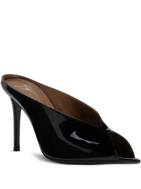 Giuseppe Zanotti 90mm Intriigo pointed-toe patent leather sandals Black I500003006
