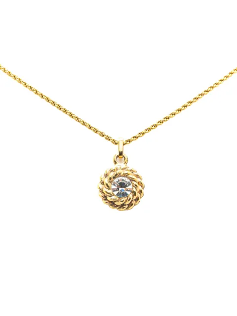 CHANEL Pre-Owned 1970-1980 Gold Plated Rhinestone Pendant Necklace costume necklace Gold IM7BF8FZ2XG40ZU2