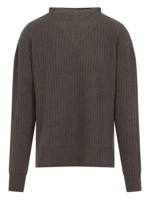 Rick Owens ribbed mock-neck sweater Grey RU02E1649KWV