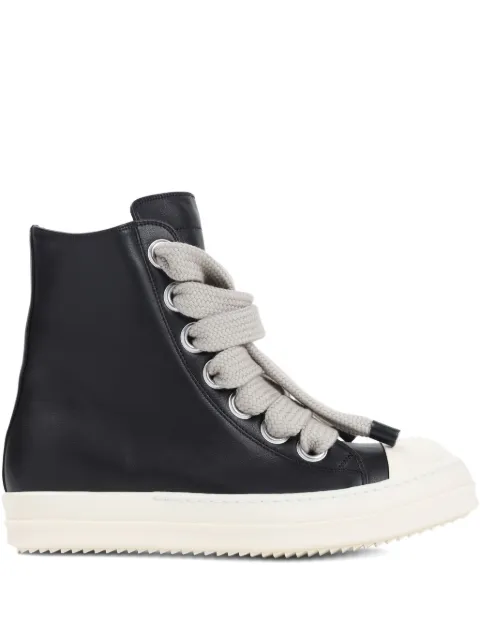Rick Owens Jumbolace leather high-top sneakers Black RU02E1892LCOW2