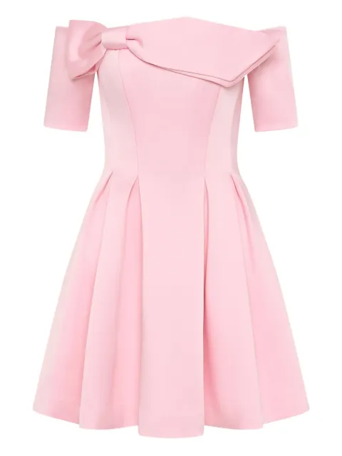Rebecca Vallance Aymee bow-detail pleated mini dress Pink 25031180