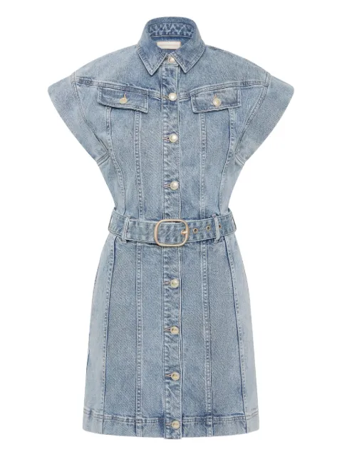 Rebecca Vallance Adian button-down belted mini dress Blue RVD25031132