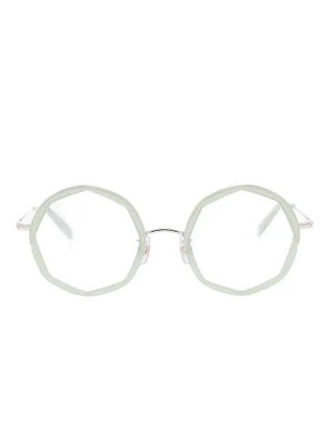 Megane and Me geometric-frame glasses Green ME005