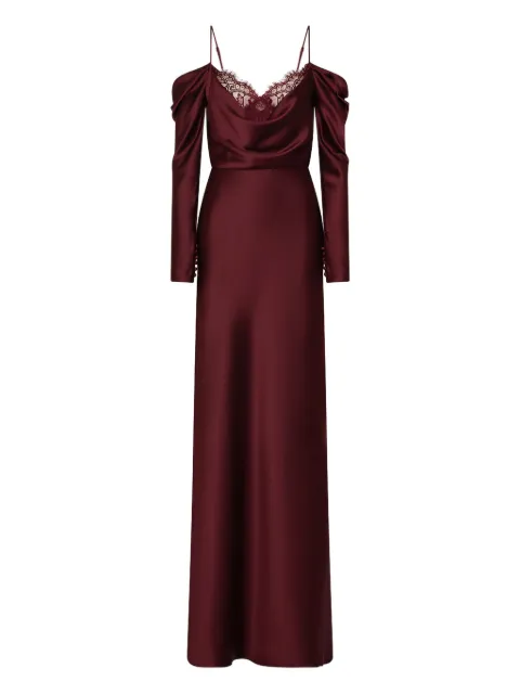 Rebecca Vallance Avalon lace-trimmed cowl-neck gown Purple 25031188