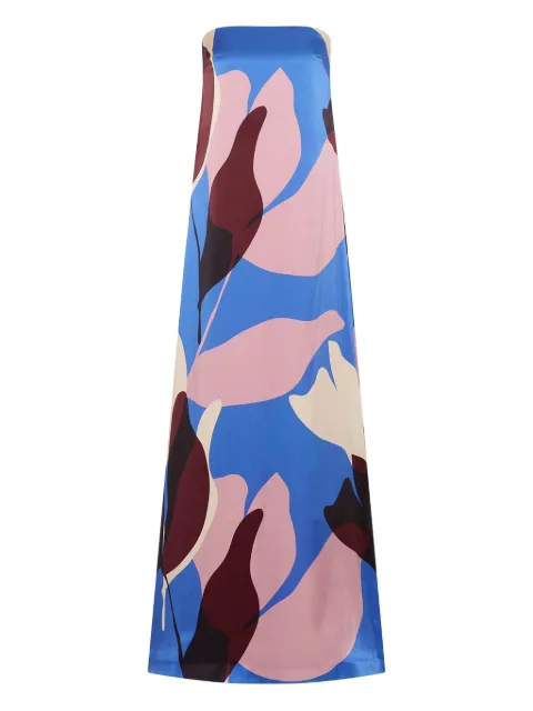 Rebecca Vallance Mika abstract-print strapless maxi dress Blue 25031035