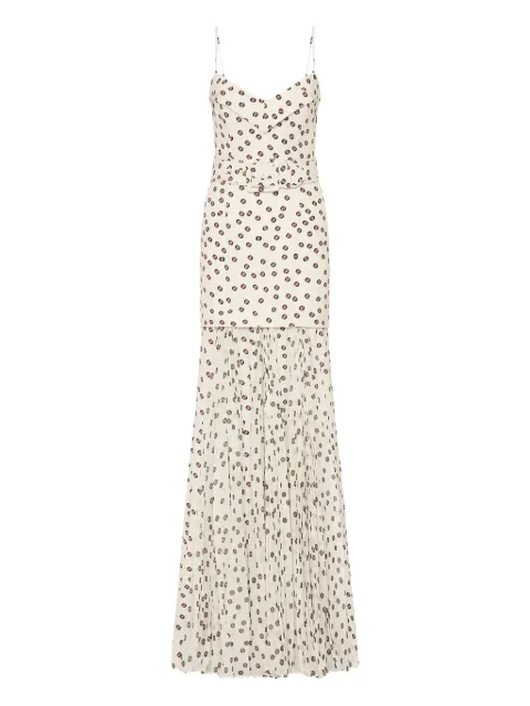 Rebecca Vallance Candice polka-dot pleated maxi dress White 25031165