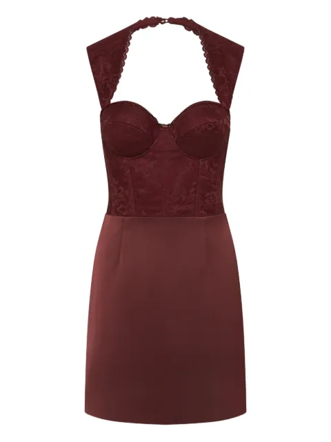 Rebecca Vallance Avalon lace-bodice mini dress Red 25031189