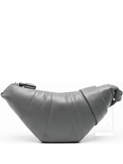 LEMAIRE medium Croissant bag in leather Grey BG0001LL095