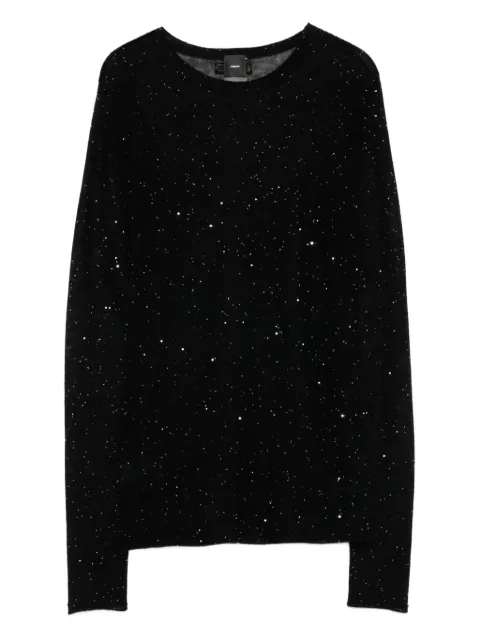 PINKO glitter-embellished long-sleeve top Black 105398A2PM