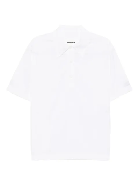 Jil Sander checked polo top White J61DL0059J45302100
