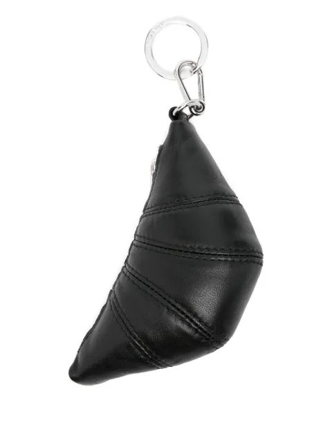 LEMAIRE mini Croissant keyring in leather Black SL0082LL095