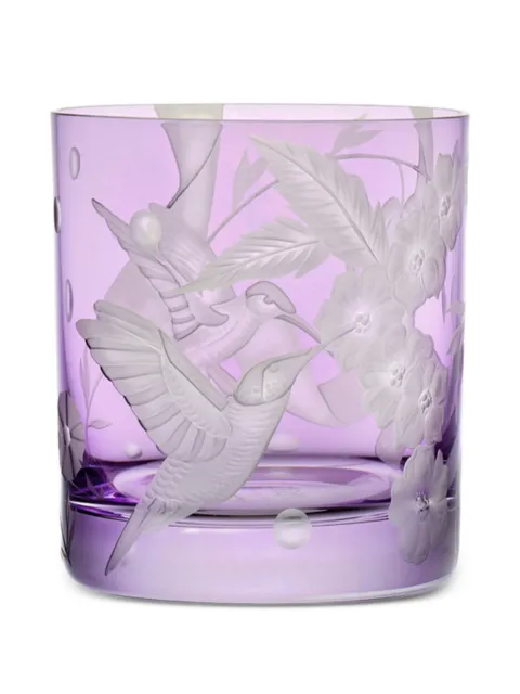 Artel Flights of Fantasy hummingbird floral glass Purple G212AMH1LI