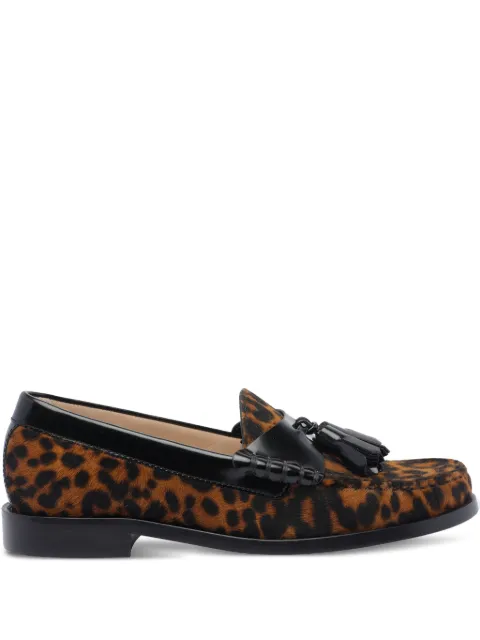 Stuart Weitzman tassel-embellished leopard-print loafers Brown SL594LOTTIETASSELLOAFERLEZSXD