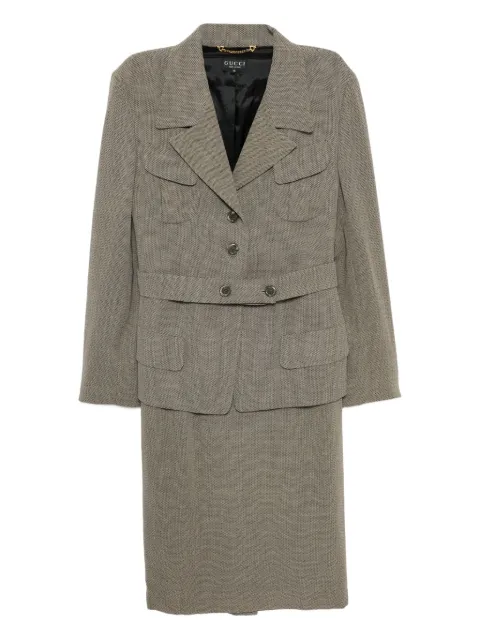 Gucci Pre-Owned 1990-2000s setup suit jacket skirt Brown JACKET20705107545SKIRT20505367245