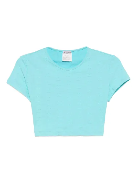CHANEL Pre-Owned 1997 Cropped T-shirt Top Blue 176533
