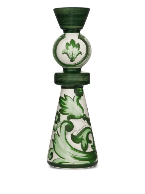 Dolce & Gabbana large floral-print candle holder Green TCC186TCACD