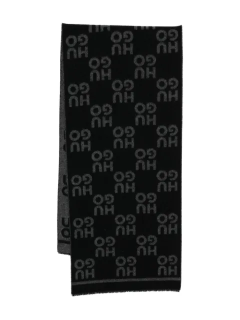 HUGO logo-motif scarf Black 50524767