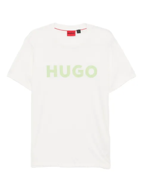 HUGO logo-print T-shirt Neutrals 50467556