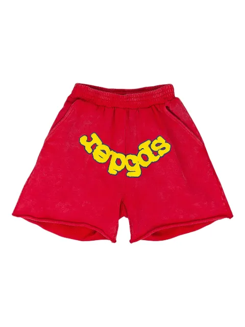 SP5DER logo-print track shorts Red SP5DER98