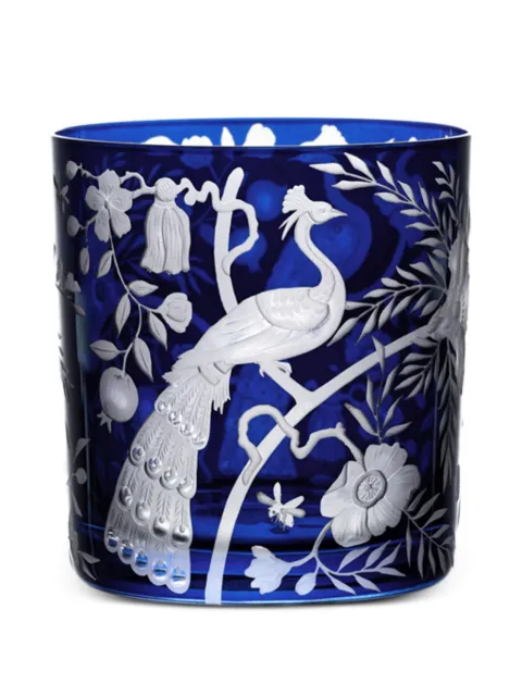 Artel peacock-floral glass tumbler Blue G210CHP1IN