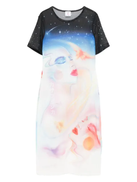 Casablanca printed midi dress White WPF25JDR010