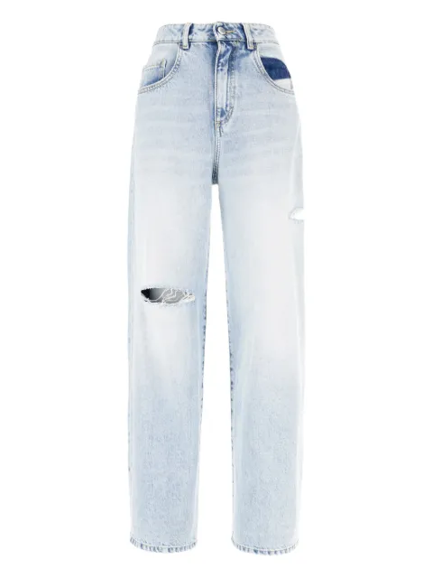 ICON DENIM Poppy wide-leg distressed jeans Blue POPPYID804