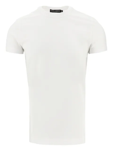 Dolce & Gabbana logo-embroidered cotton t-shirt White G8SX0ZG7PIY