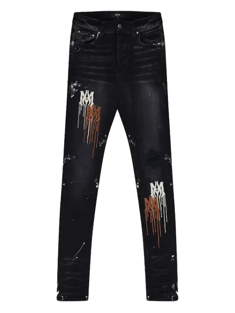 AMIRI paint-drip jeans Black SS22MDS025023