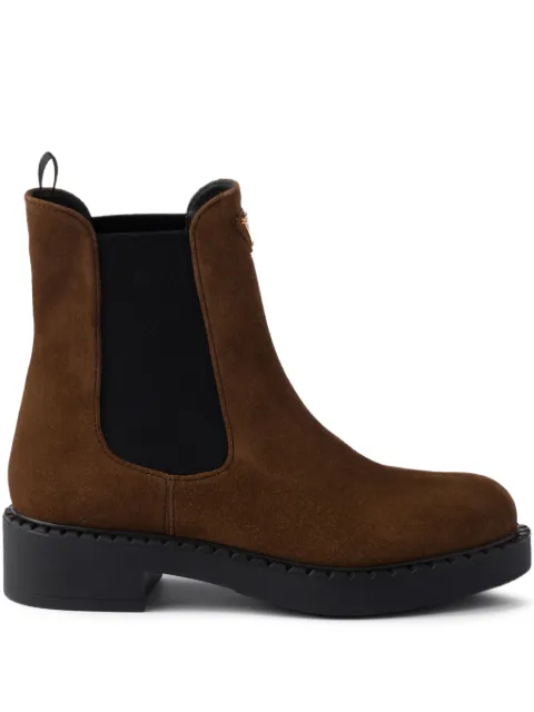 Prada logo-plaque chelsea boots Brown 1T703NFG050MG0