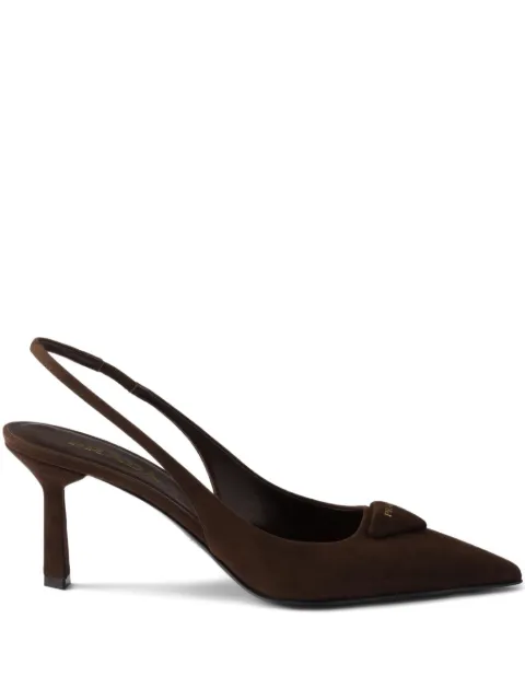 Prada suede slingback pumps Brown 1I901MFDD75008