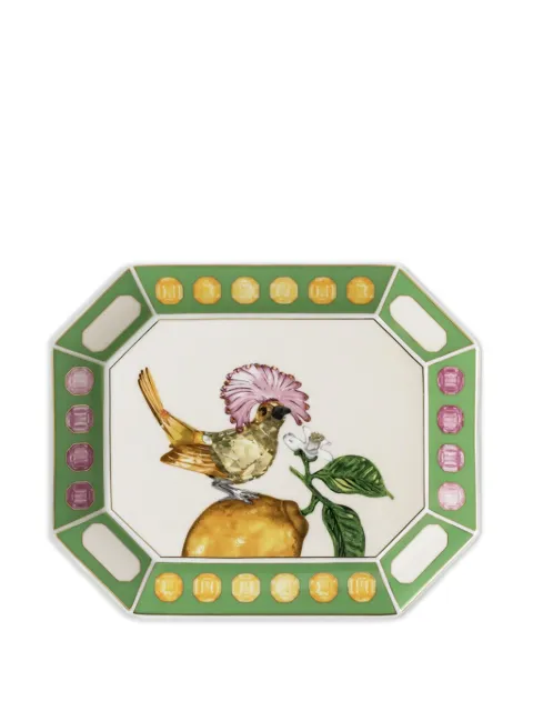 Swarovski x Rosenthal Idyllia printed tray (16cm x 20cm) Green 1057042640922153