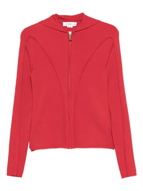 Victoria Beckham zip-front panelled cardigan Red 1325KTP006406A
