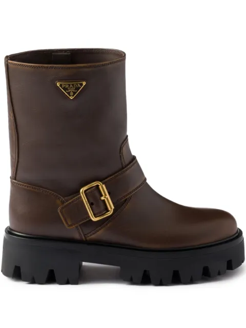 Prada leather booties Brown 1U187OF050DFW
