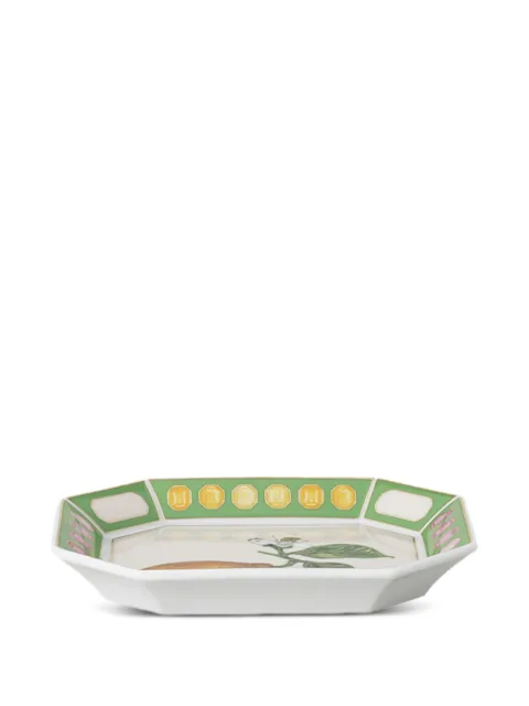 Swarovski x Rosenthal Idyllia lemon-print tray (12.1cm x 14.6cm) Green 1057042640922152