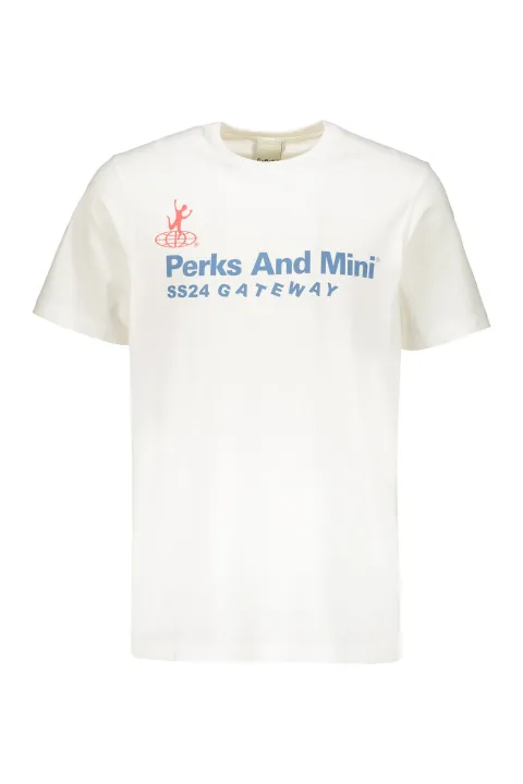 Perks And Mini crew-neck logo-printed T-shirt White 1531E