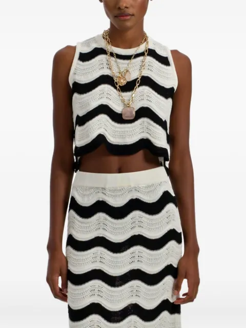 La DoubleJ wave-pattern knitted top Black PUL0266KNI158VA369BR05