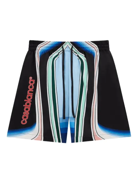 Casablanca graphic mountain silk shorts Black MPF25TR01205