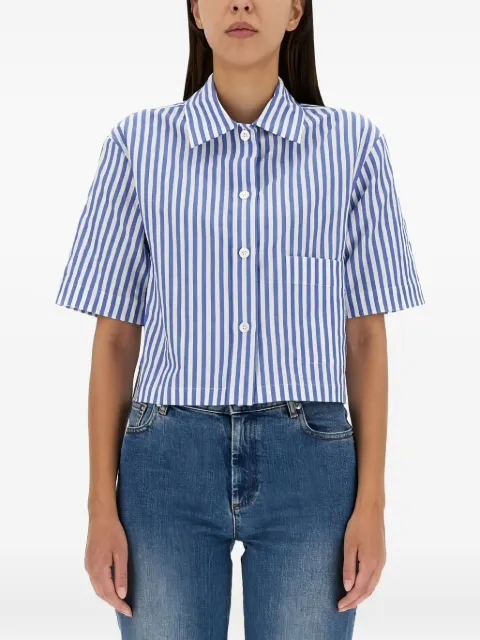 Margaret Howell striped short-sleeve shirt Blue WOSH0261S23EUBBLW