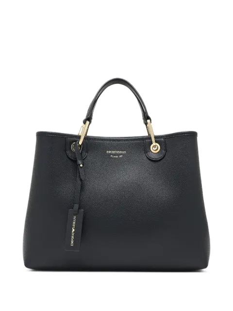 Emporio Armani medium grain-leather tote bag Black EW000360AF12103