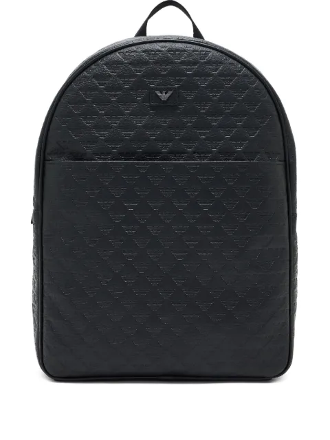 Emporio Armani embossed eagle-logo backpack Black EM001678AF14774