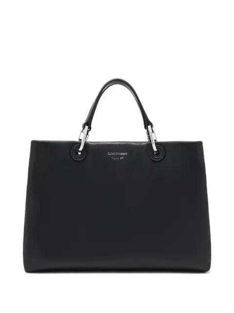 Emporio Armani medium top-handle leather tote bag Black EW000360AF18673