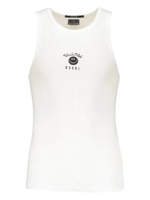 Ksubi ribbed smiley-face tank top White MPS24TA001
