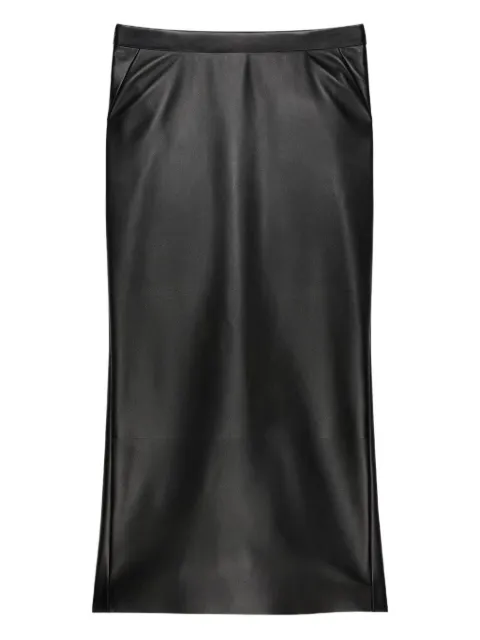 Givenchy Mid-length skirt in nappa leather with pleated back Black FCD2C2025061267