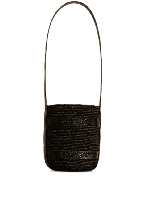Manebi x Alex Rivière Studio raffia leather shoulder bag Black L98CT