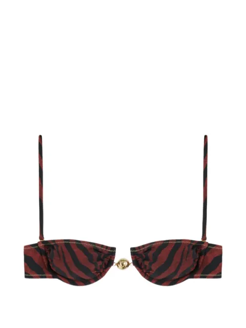Reina Olga Hammond tiger-print bikini top Brown HAMMOND