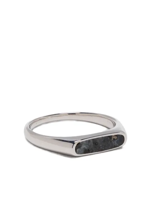 Tom Wood larvikite sterling silver signet ring Silver 101508