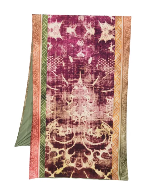 Pierre-Louis Mascia Aloewon damask-pattern scarf Purple ALOEWON065X190D