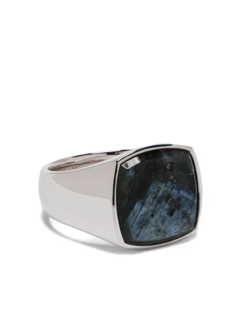 Tom Wood Cushion Larvikite ring Silver 101485