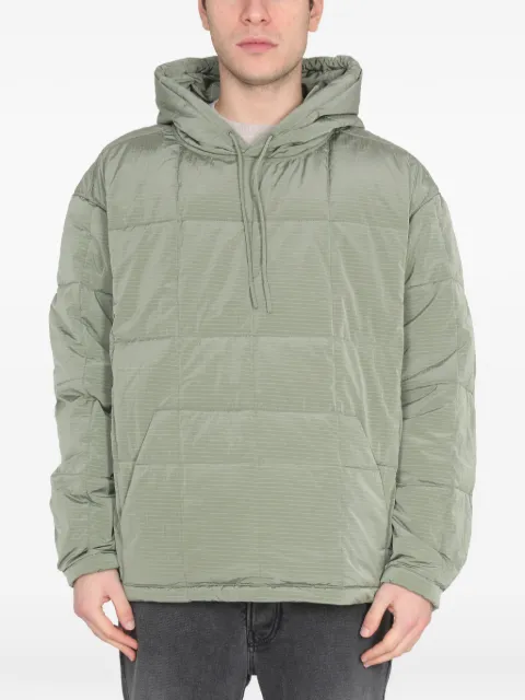 Ienki Ienki quilted-design hooded jacket Green ANORAKJACKETMANRIBKHAKI