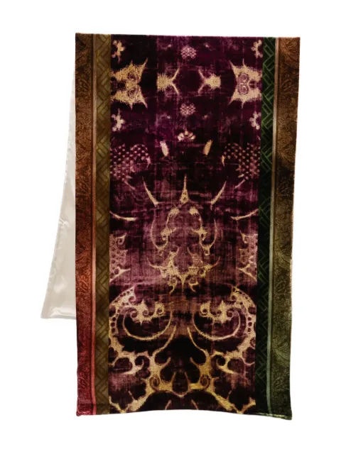 Pierre-Louis Mascia Kanadas damask-pattern scarf Purple KANADAS065X200D